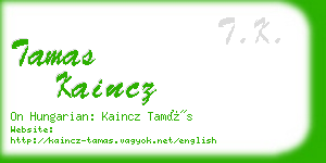 tamas kaincz business card